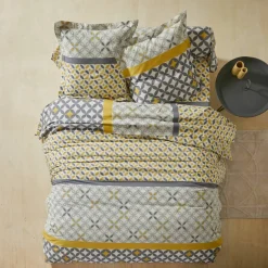 Linge de lit Marlow en coton motifs géométriques