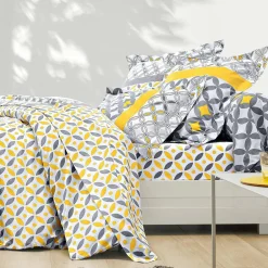 Linge de lit Marlow en coton motifs géométriques