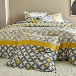 Linge de lit Marlow en coton motifs géométriques