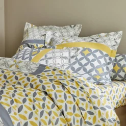 Linge de lit Marlow en coton motifs géométriques