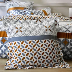 Linge de lit Marlow en coton motifs géométriques