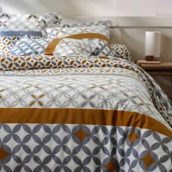 Linge de lit Marlow en coton motifs géométriques