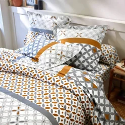 Linge de lit Marlow en coton motifs géométriques