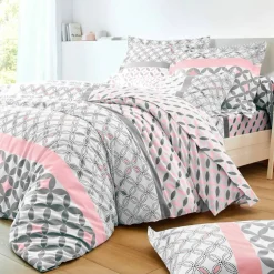 Linge de lit Marlow en coton motifs géométriques