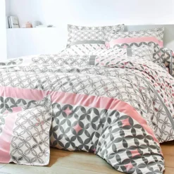 Linge de lit Marlow en coton motifs géométriques