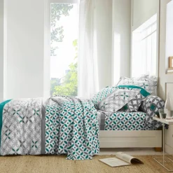 Linge de lit Marlow imprimé géométrique - coton 57 fils/cm²