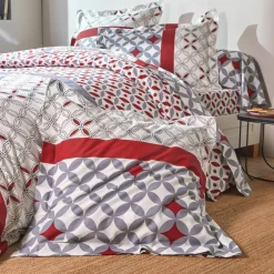 Linge de lit Marlow imprimé géométrique - coton 57 fils/cm²