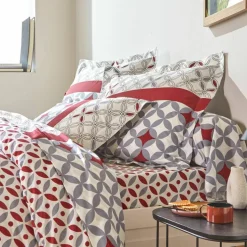 Linge de lit Marlow imprimé géométrique - coton 57 fils/cm²