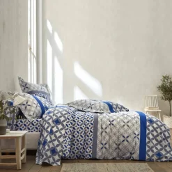 Linge de lit Marlow imprimé géométrique - coton 57 fils/cm²