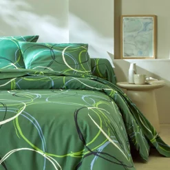 Linge de lit Noémie polycoton imprimé cercles