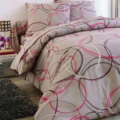 Linge de lit Noémie polycoton imprimé cercles