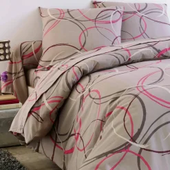 Linge de lit Noémie polycoton imprimé cercles