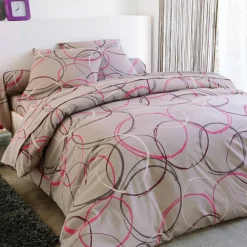 Linge de lit Noémie polycoton imprimé cercles