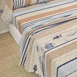 Linge de lit Riviera en coton imprimé poissons