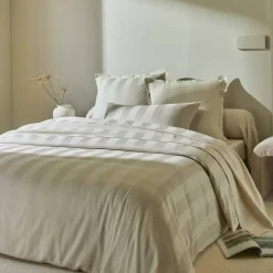 Linge de lit satin rayé