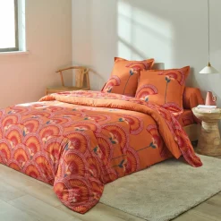 Linge de lit Suzanne en coton imprimé