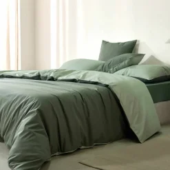 Linge de lit uni bicolore - coton 57 fils/cm²