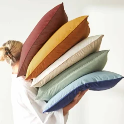 Linge de lit uni bicolore - coton 57 fils/cm²