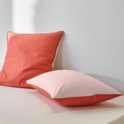 Linge de lit uni bicolore - coton 57 fils/cm²