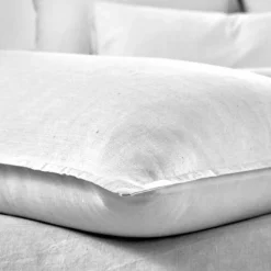 Linge de lit uni biface lin lavé / coton lavé