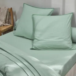 Linge de lit uni coton lavé