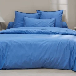 Linge de lit uni coton lavé