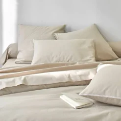 Linge de lit uni coton lavé