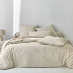 Linge de lit uni coton lavé