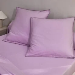 Linge de lit uni coton lavé
