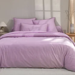 Linge de lit uni coton lavé