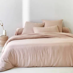 Linge de lit uni en bambou et en lin**