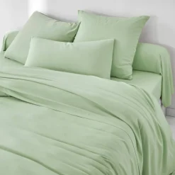 Linge de lit uni en bambou et en lin**