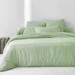 Linge de lit uni en bambou et en lin**