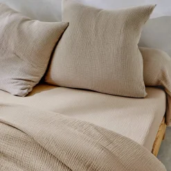 Linge de lit uni en triple gaze de coton