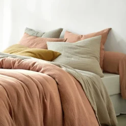 Linge de lit uni en triple gaze de coton
