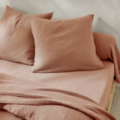 Linge de lit uni en triple gaze de coton