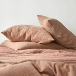 Linge de lit uni en triple gaze de coton