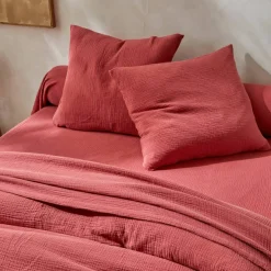 Linge de lit uni en triple gaze de coton
