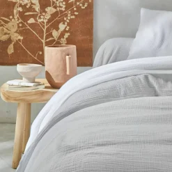 Linge de lit uni en triple gaze de coton