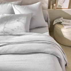 Linge de lit uni en triple gaze de coton