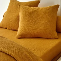 Linge de lit uni en triple gaze de coton