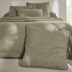Linge de lit uni flanelle passepoil contrasté, collection 