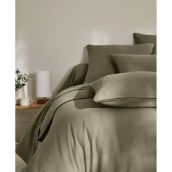 Linge de lit uni flanelle passepoil contrasté, collection 