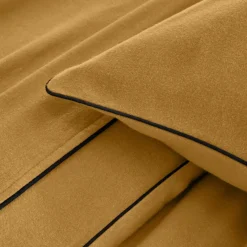 Linge de lit uni flanelle passepoil contrasté, collection 