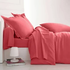 Linge de lit uni polyester-coton Colombine