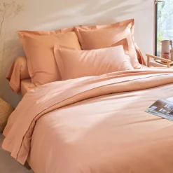 Linge de lit uni polyester-coton Colombine