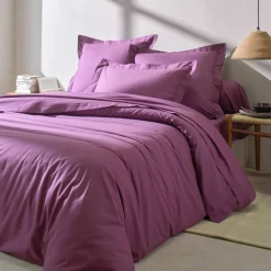 Linge de lit uni polyester-coton Colombine