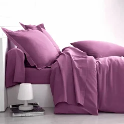 Linge de lit uni polyester-coton Colombine