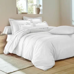 Linge de lit uni polyester-coton Colombine