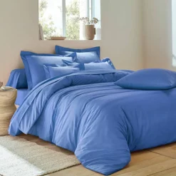 Linge de lit uni polyester-coton Colombine